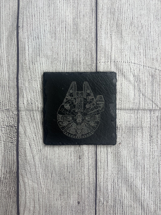 Millennium Falcon Laser Engraved Slate Coasters