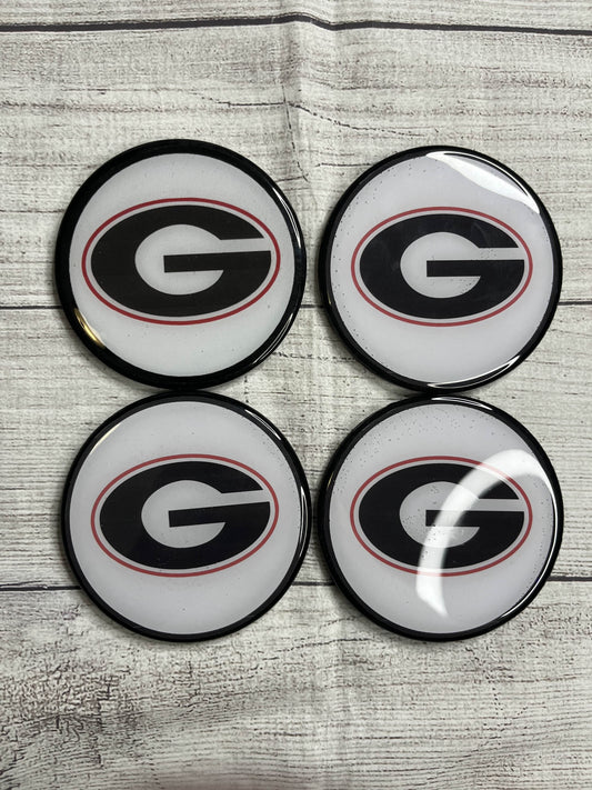 Georgia College Football Epoxy Resin Wood Coasters