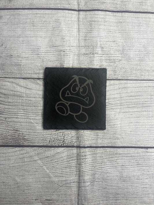 Goomba Laser Engraved Slate Coasters