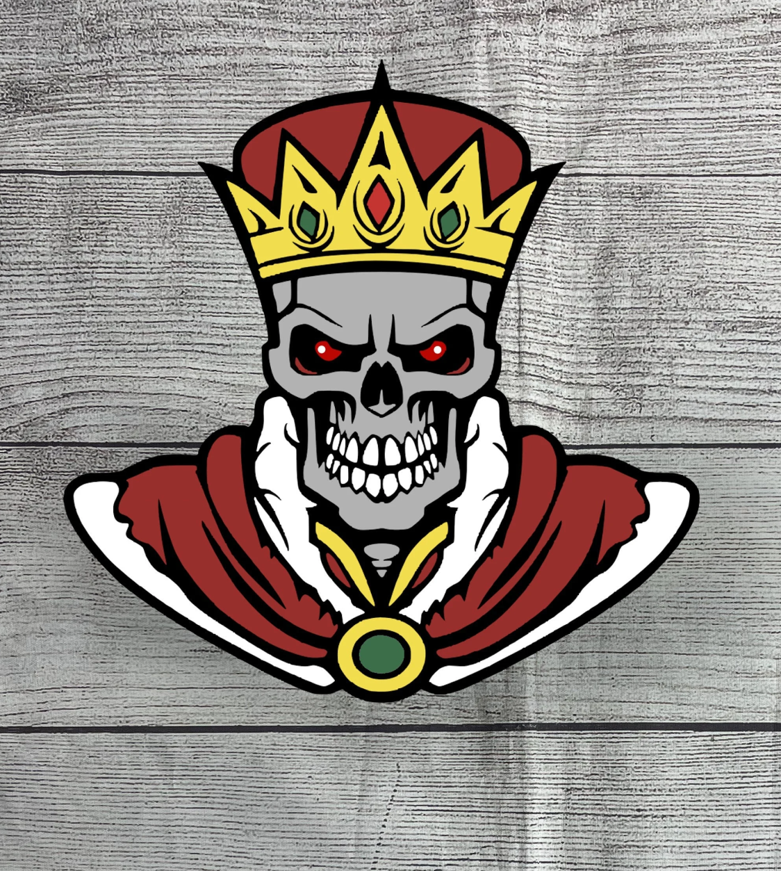 Skeleton King Solid Wood Sign Wall Art