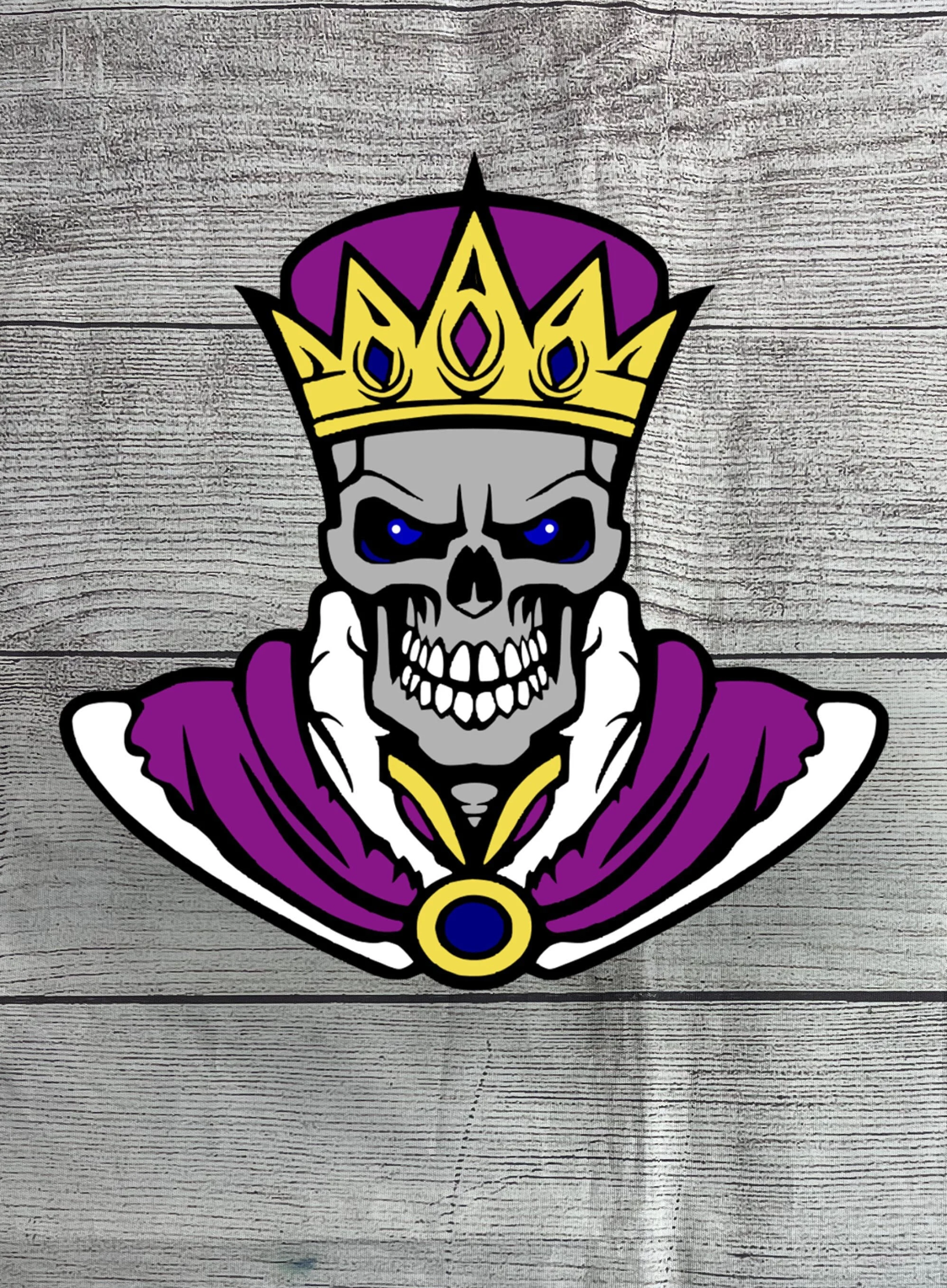 Skeleton King Solid Wood Sign Wall Art