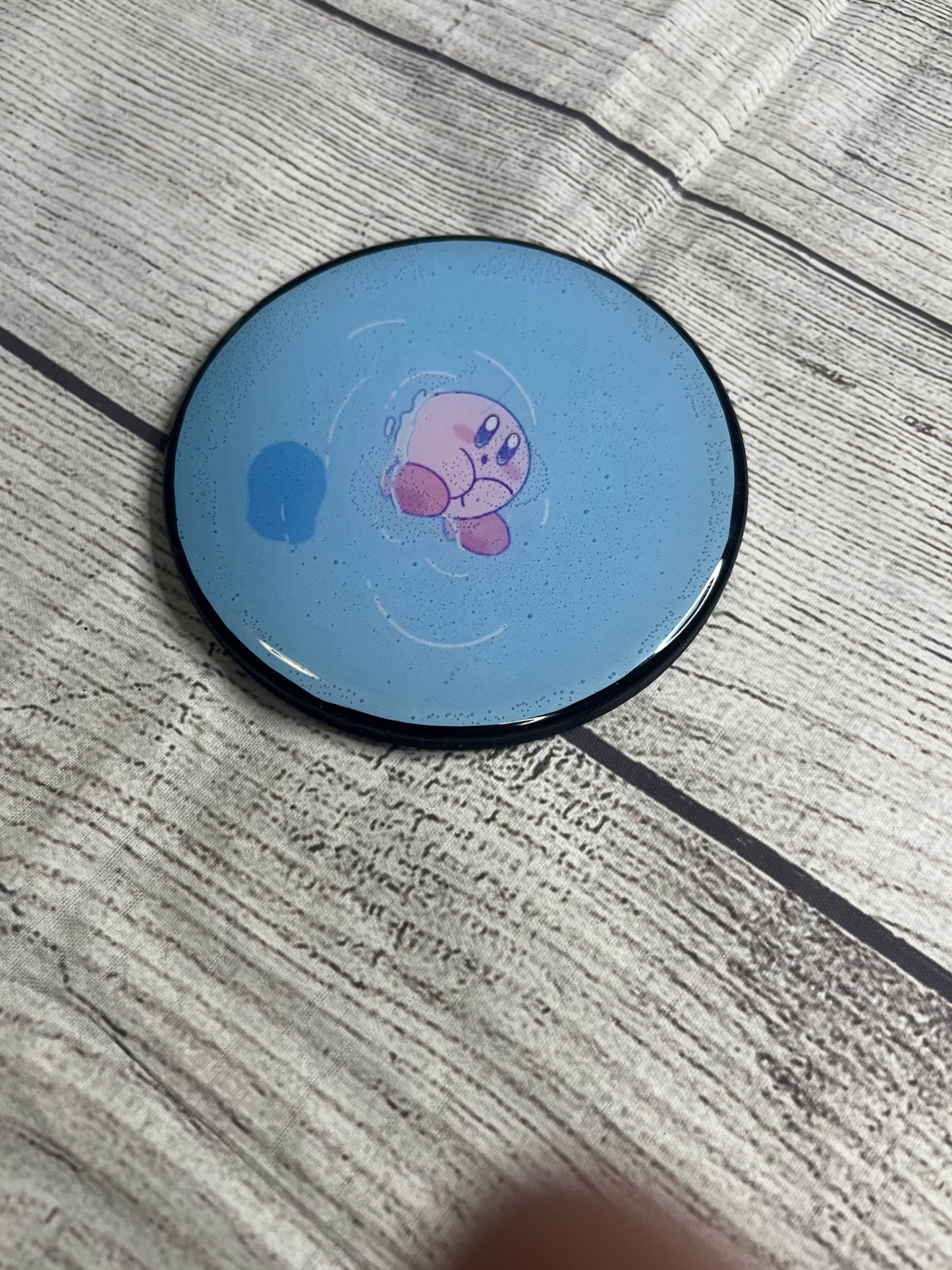 Swimming Kirby Epoxy Resin Wood Coasters