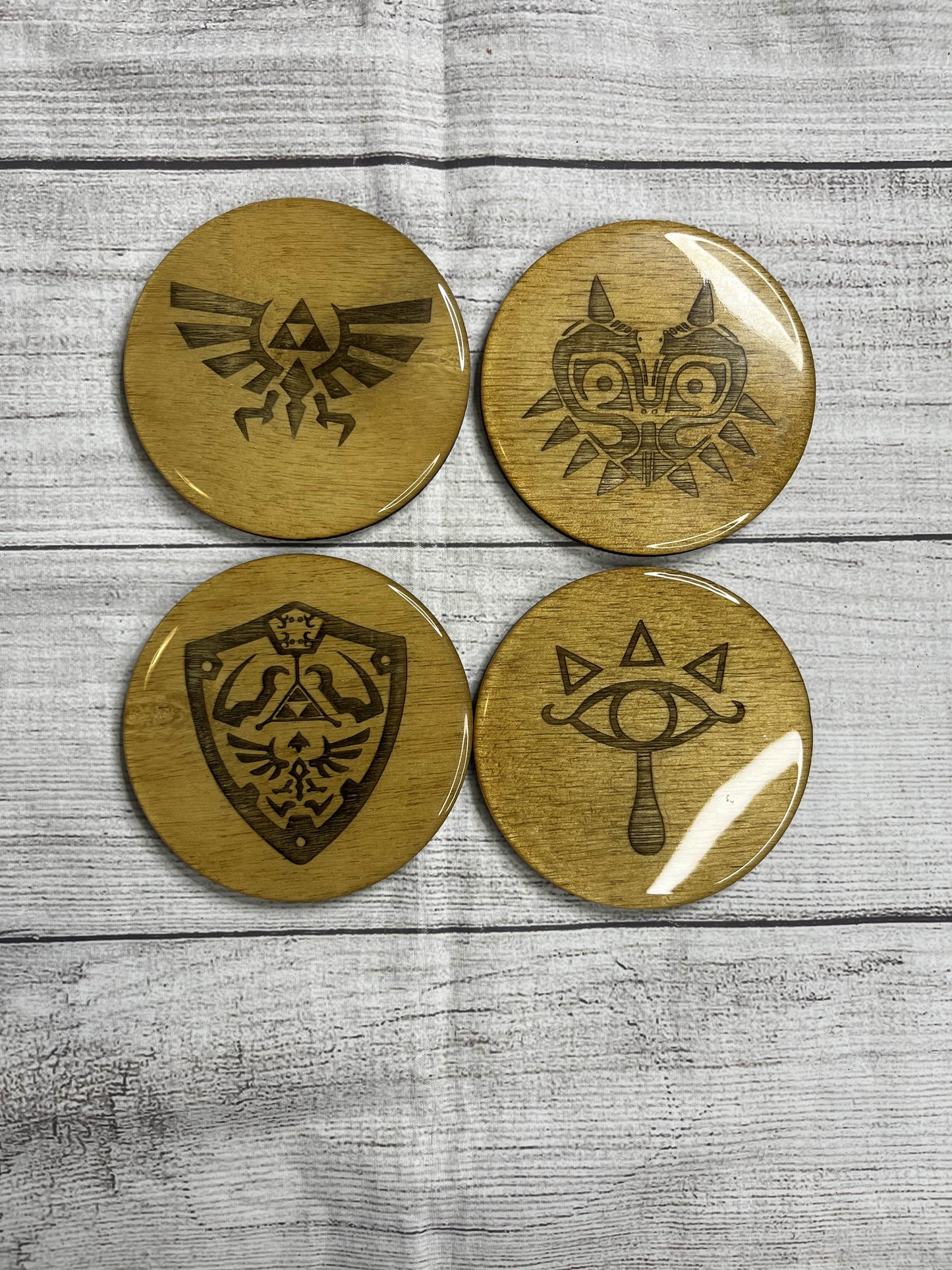 LoZ Epoxy Resin Wood Coasters