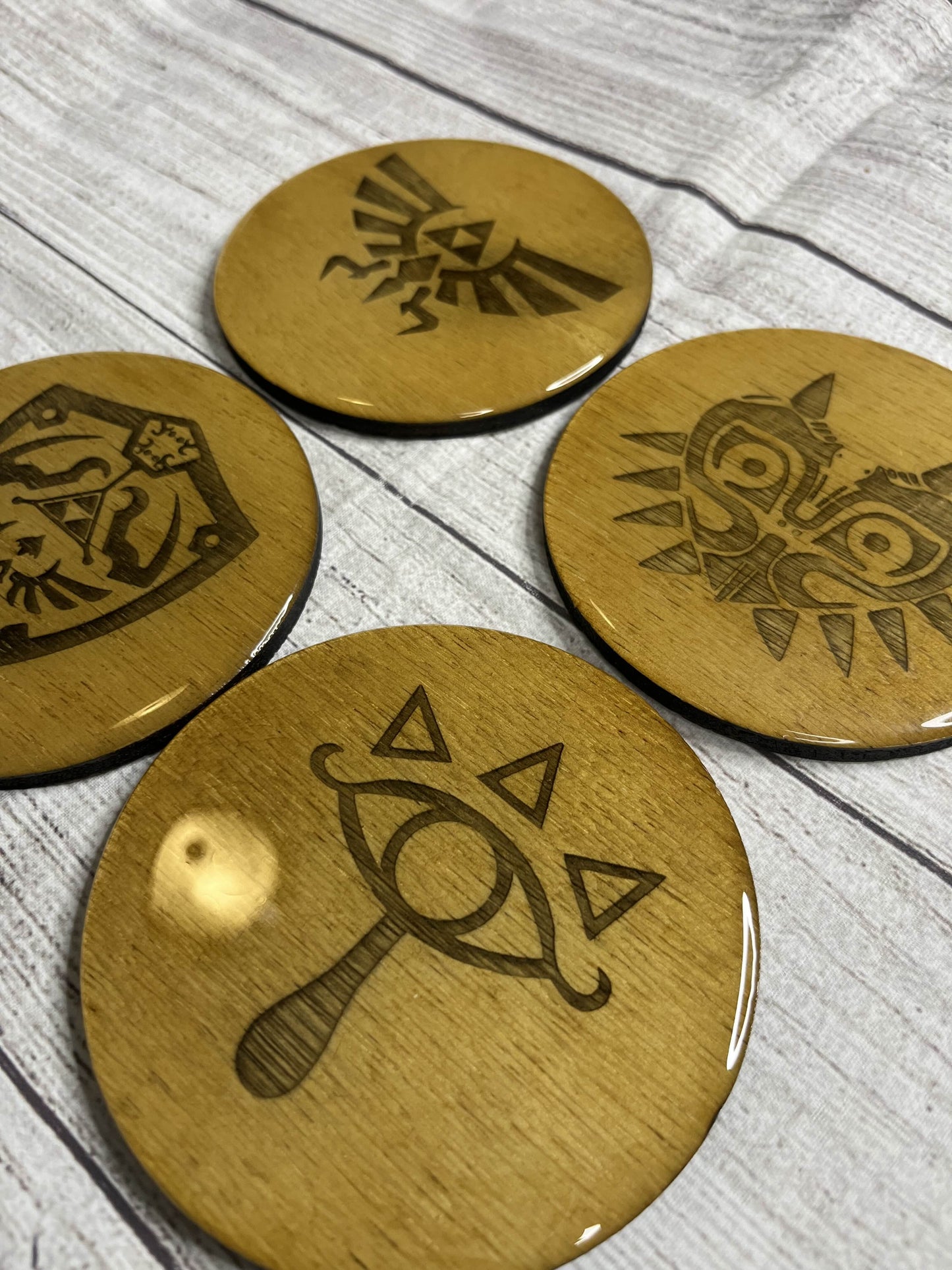 LoZ Epoxy Resin Wood Coasters