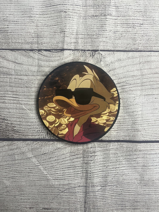 Gold McDuck Epoxy Resin Wood Coasters
