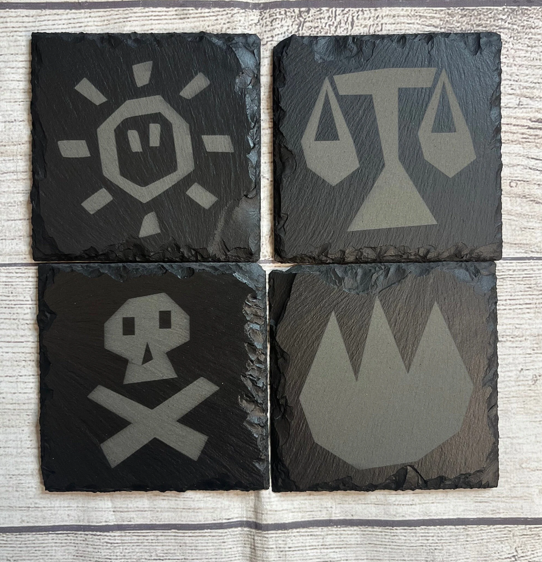 Oldschool RS Runes Laser Engraved Slate Coasters