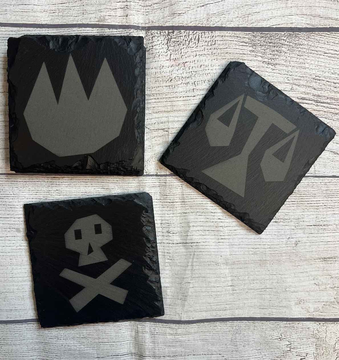 Oldschool RS Runes Laser Engraved Slate Coasters