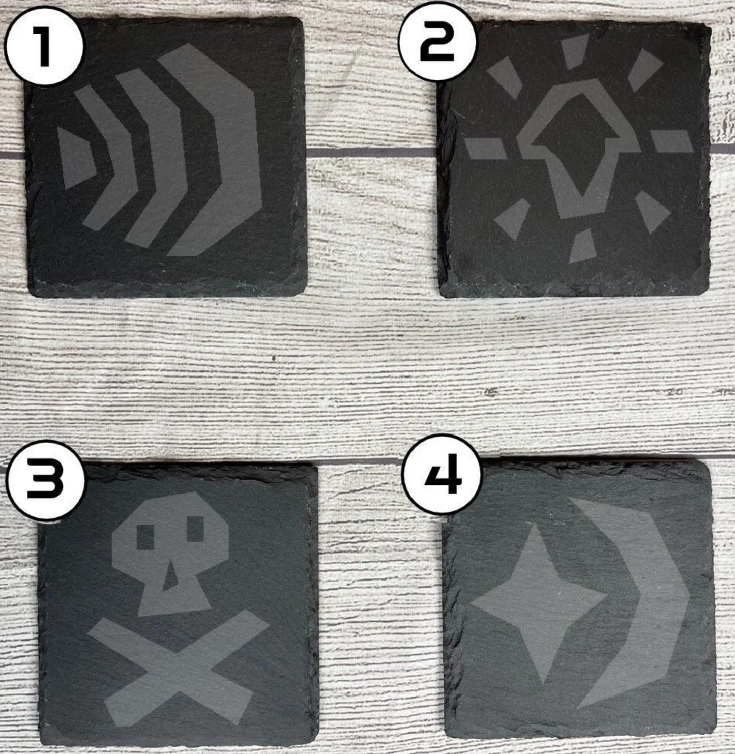 Oldschool RS Runes Laser Engraved Slate Coasters