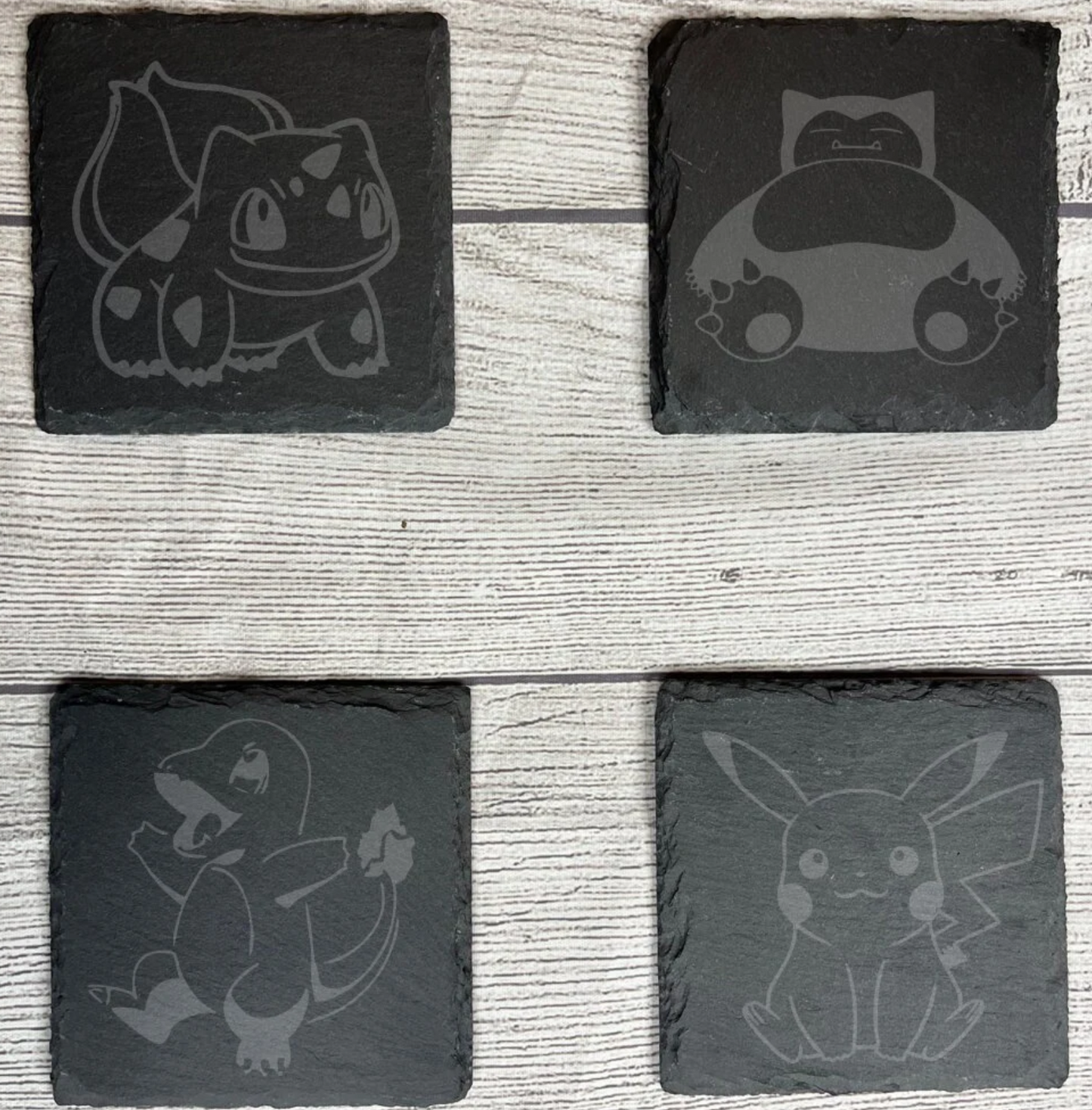 PKMN Laser Engraved Slate Coasters