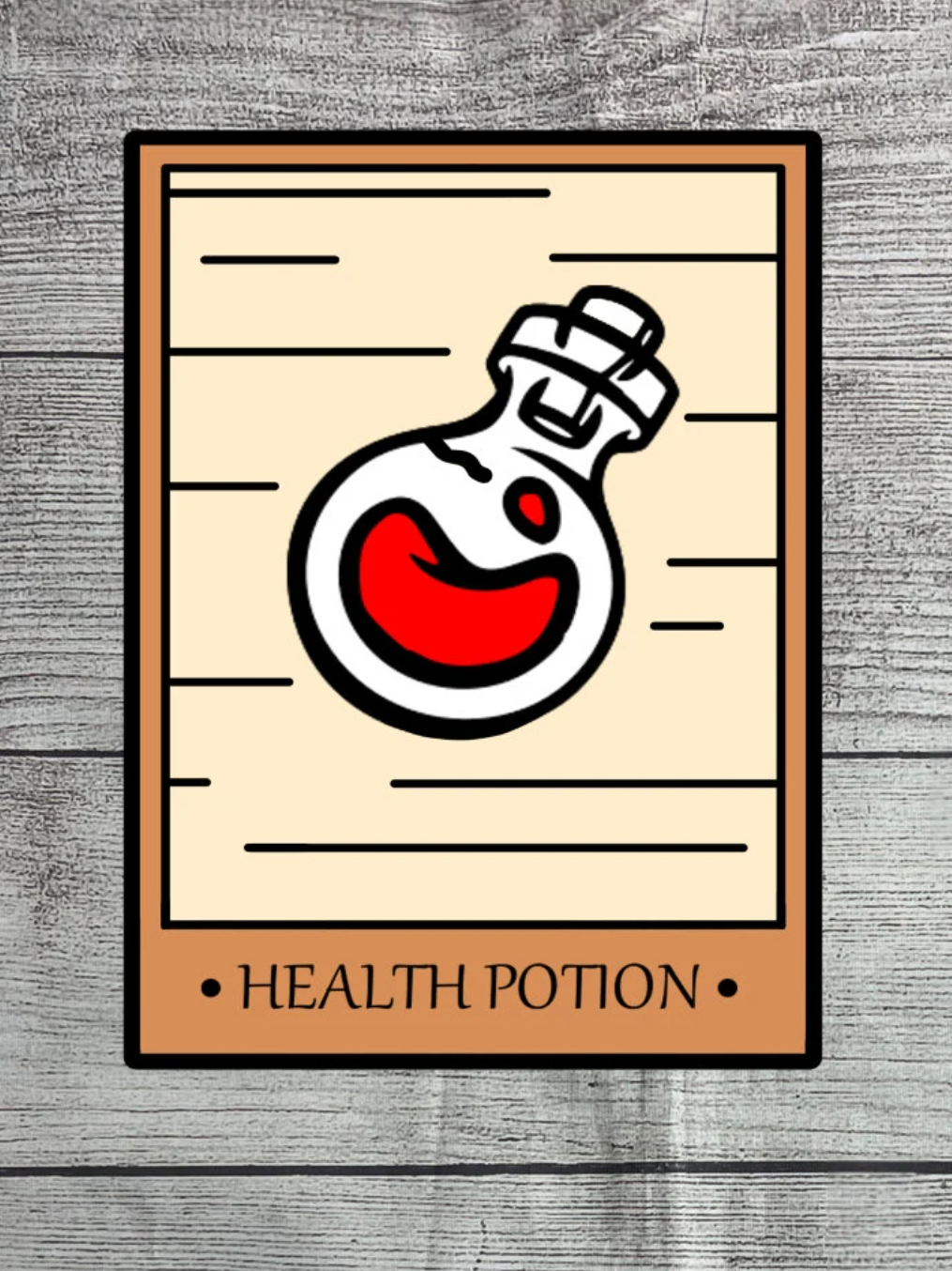 Dungeon Potion Cards Solid Wood Sign Wall Art