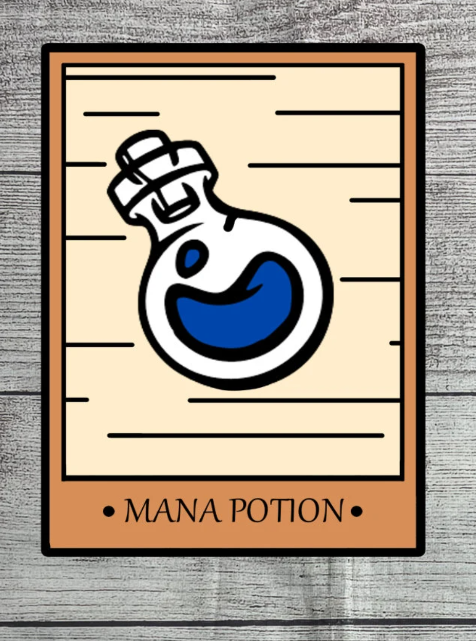 Dungeon Potion Cards Solid Wood Sign Wall Art