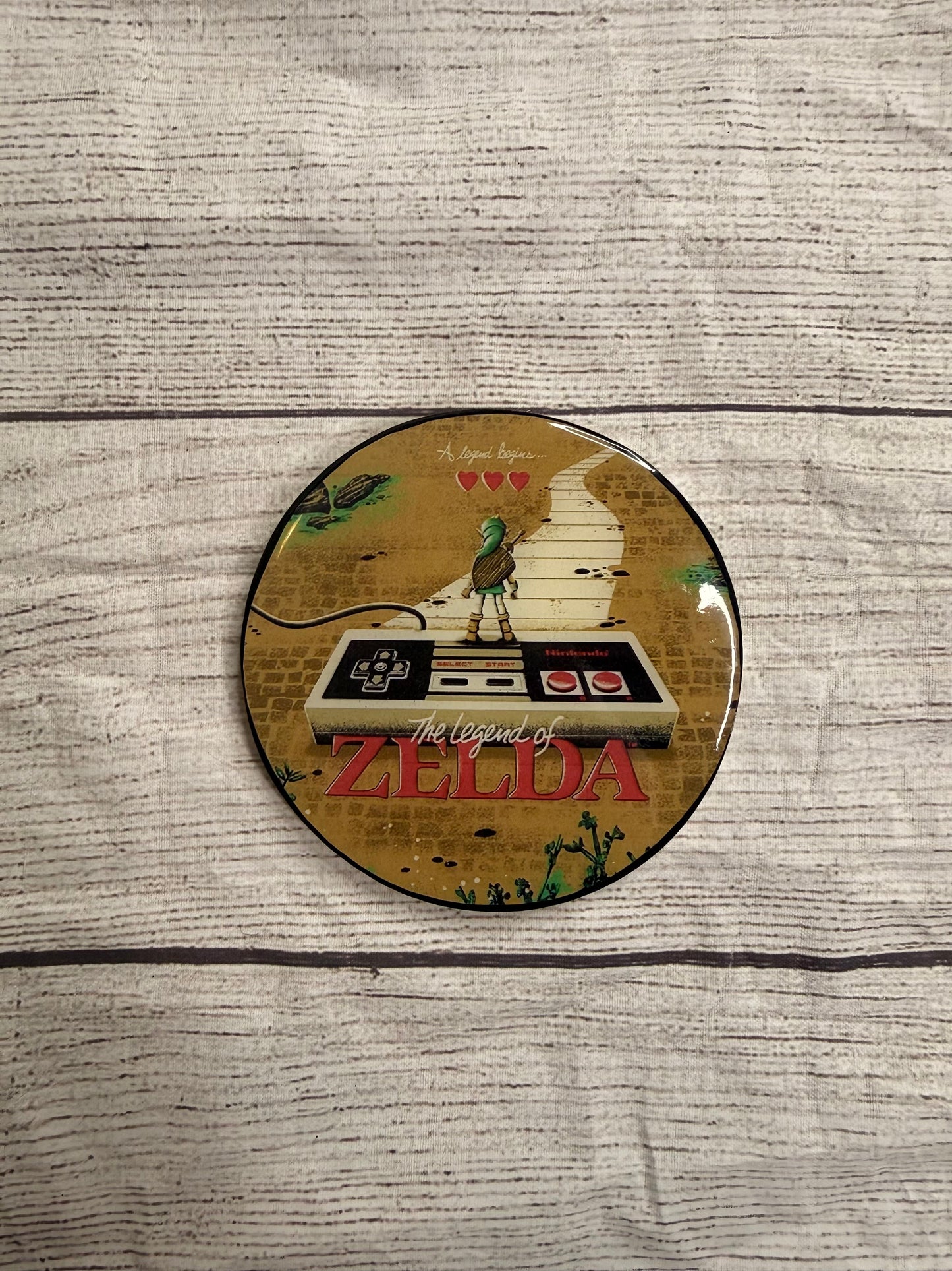 Retro LoZ Epoxy Resin Wood Coasters