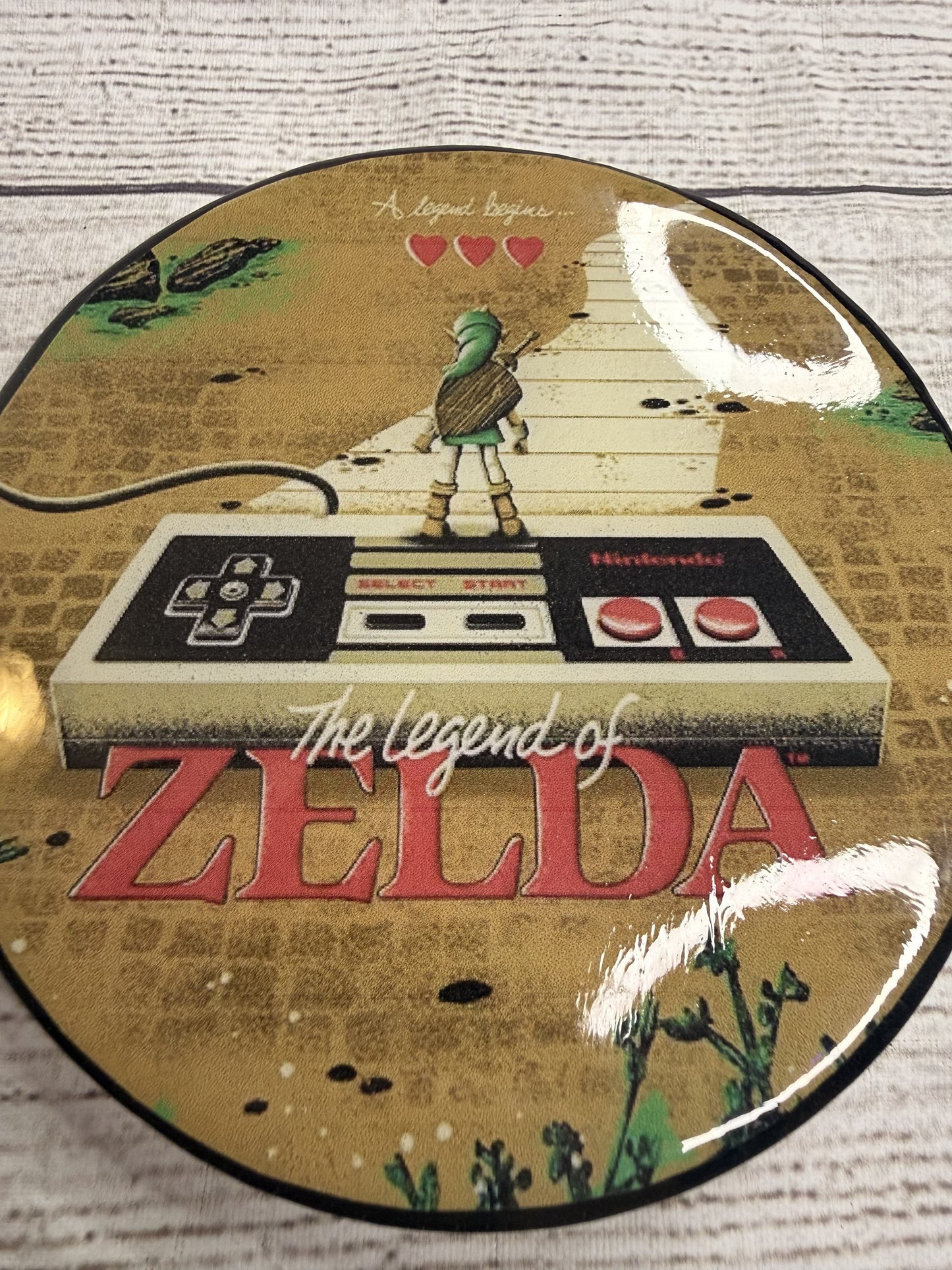 Retro LoZ Epoxy Resin Wood Coasters