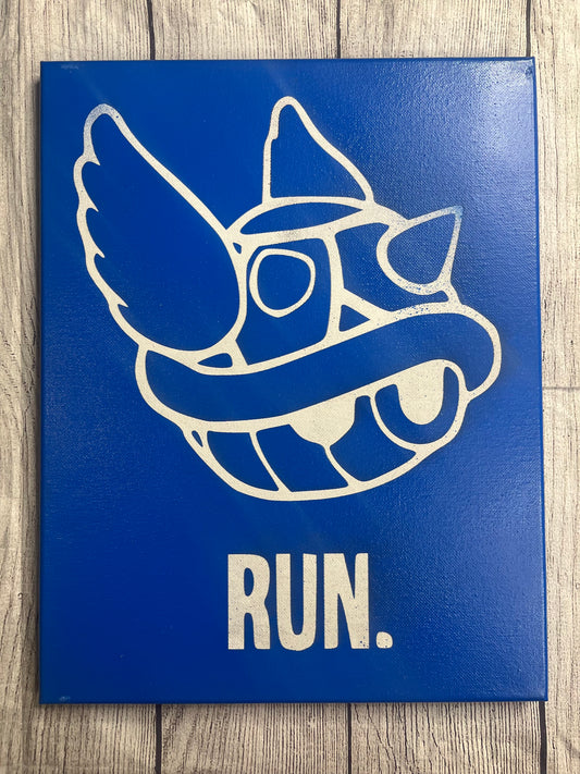 Blue Shell "Run" Canvas Wall Art