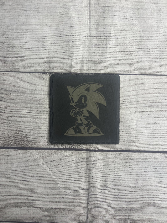Sonic Laser Engraved Slate Coasters