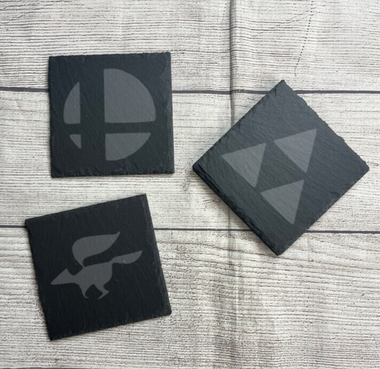 SSBM Laser Engraved Slate Coasters