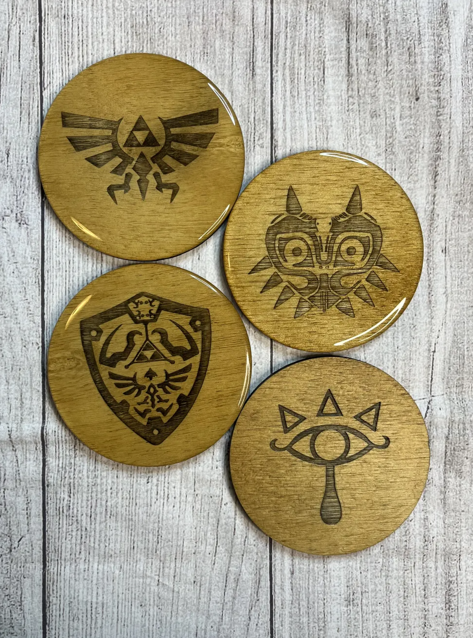 LoZ Epoxy Resin Wood Coasters