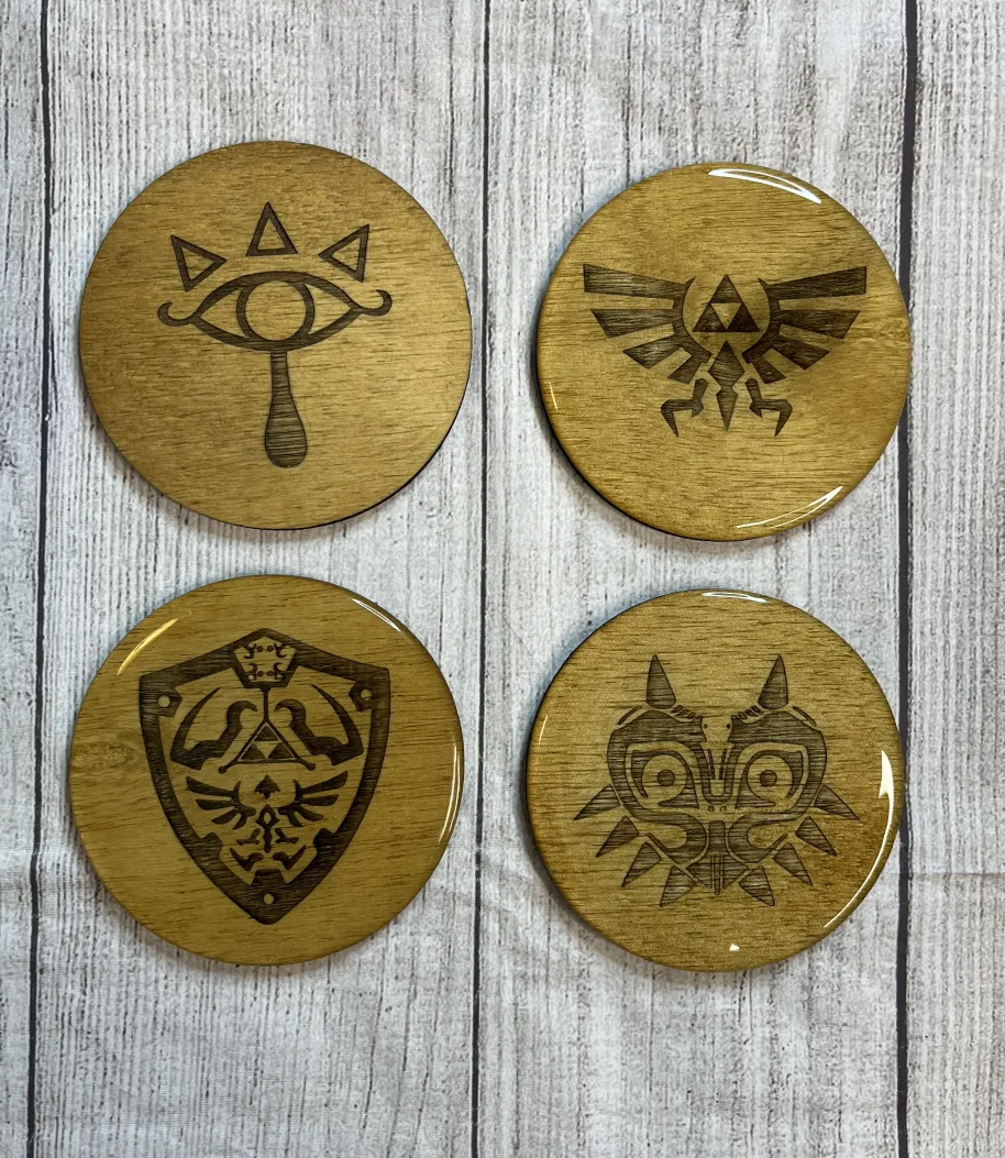 LoZ Epoxy Resin Wood Coasters